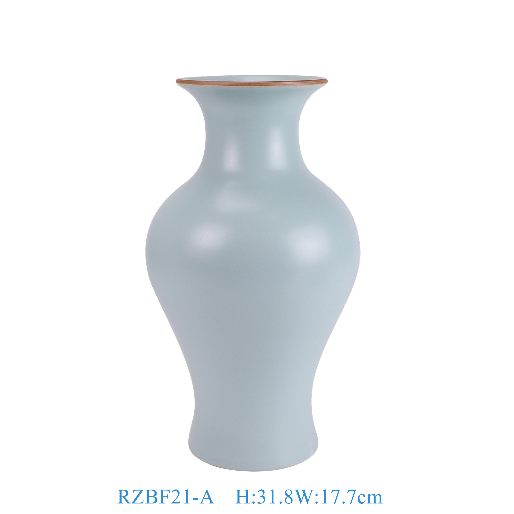 RZBF21-A 仿宋汝窑天青釉鱼尾瓶  