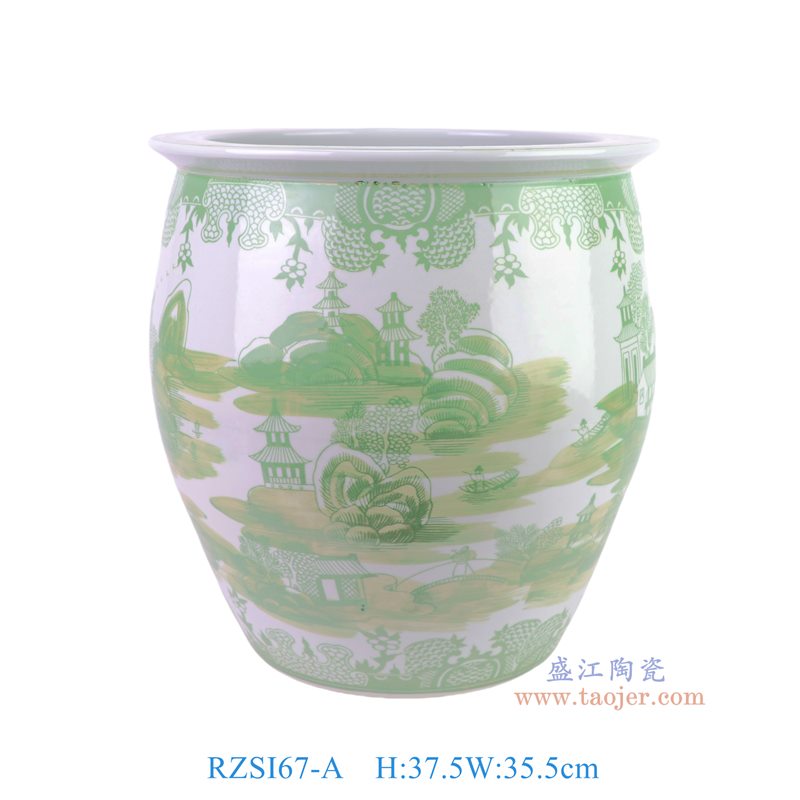 RZSI67-A 绿色梧桐山水大缸  