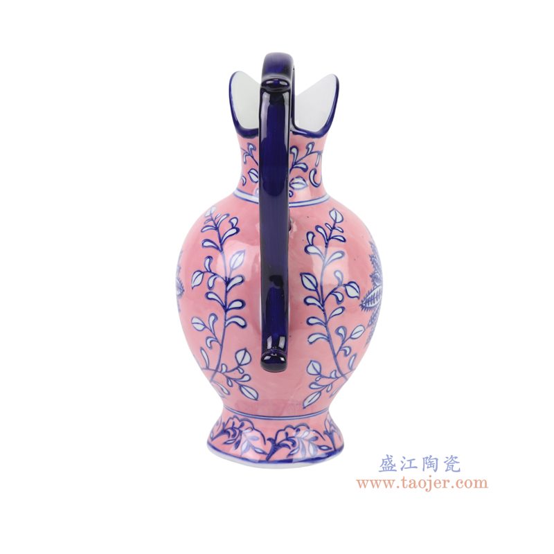 RXCF17-B 青花粉底勾莲花12寸奶壶   