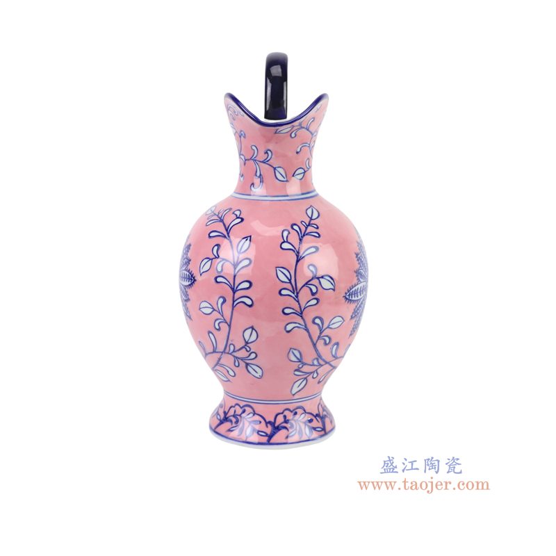 RXCF17-B 青花粉底勾莲花12寸奶壶   