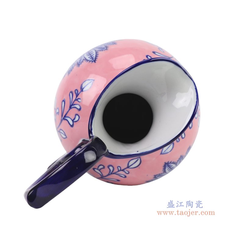 RXCF17-B 青花粉底勾莲花12寸奶壶   