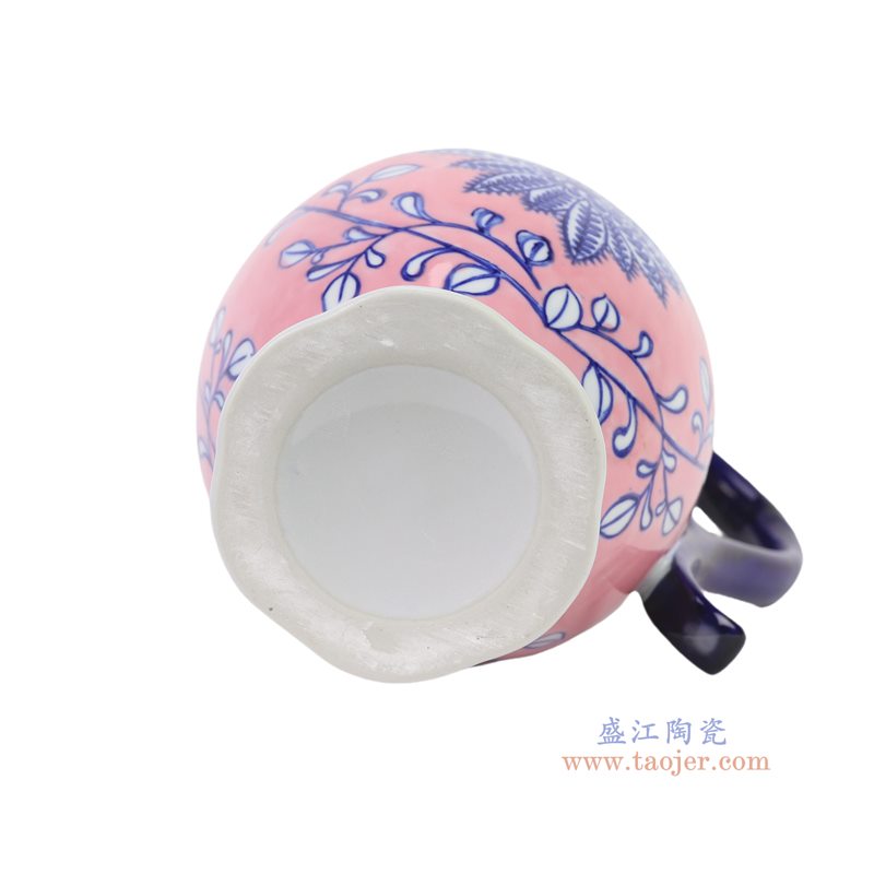 RXCF17-B 青花粉底勾莲花12寸奶壶   