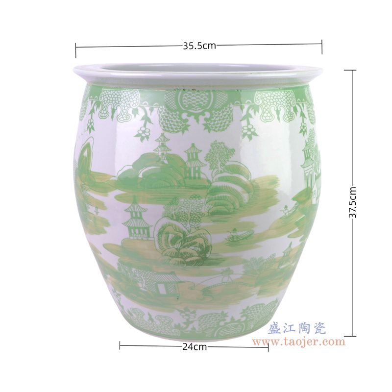 RZSI67-A 绿色梧桐山水大缸  