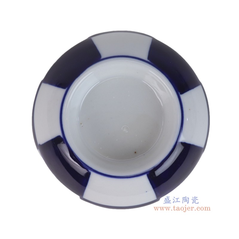 RXCD44-L青花蓝白方块纹烛台