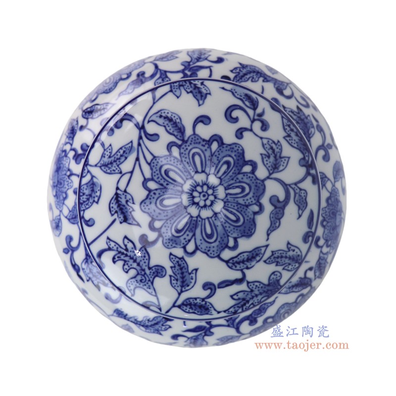 RXCD53-A青花花叶纹冬瓜罐
