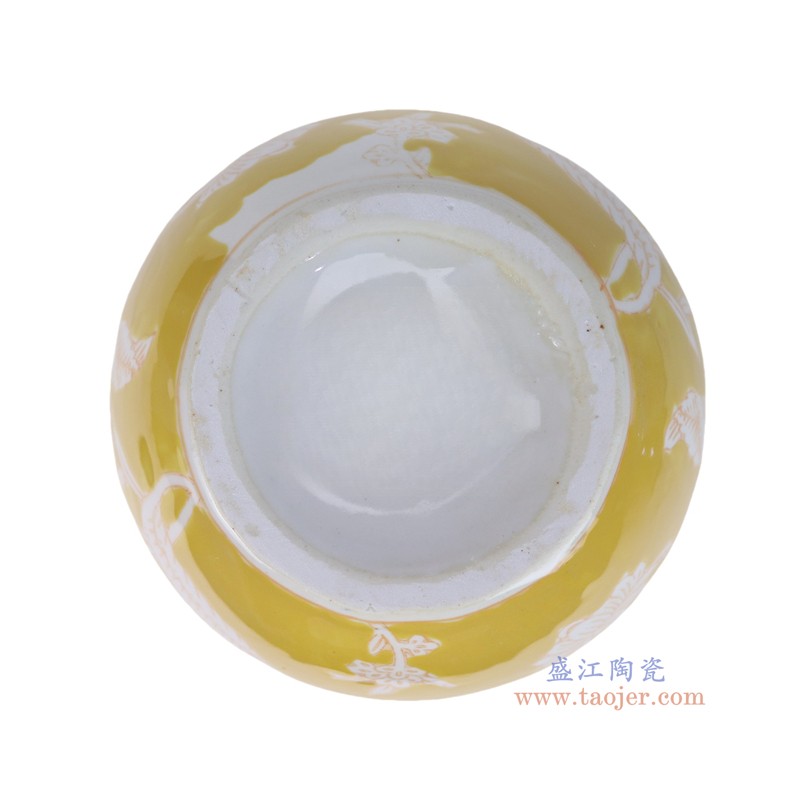 RXCD43-A-S黄底白花叶纹冬瓜瓶小号