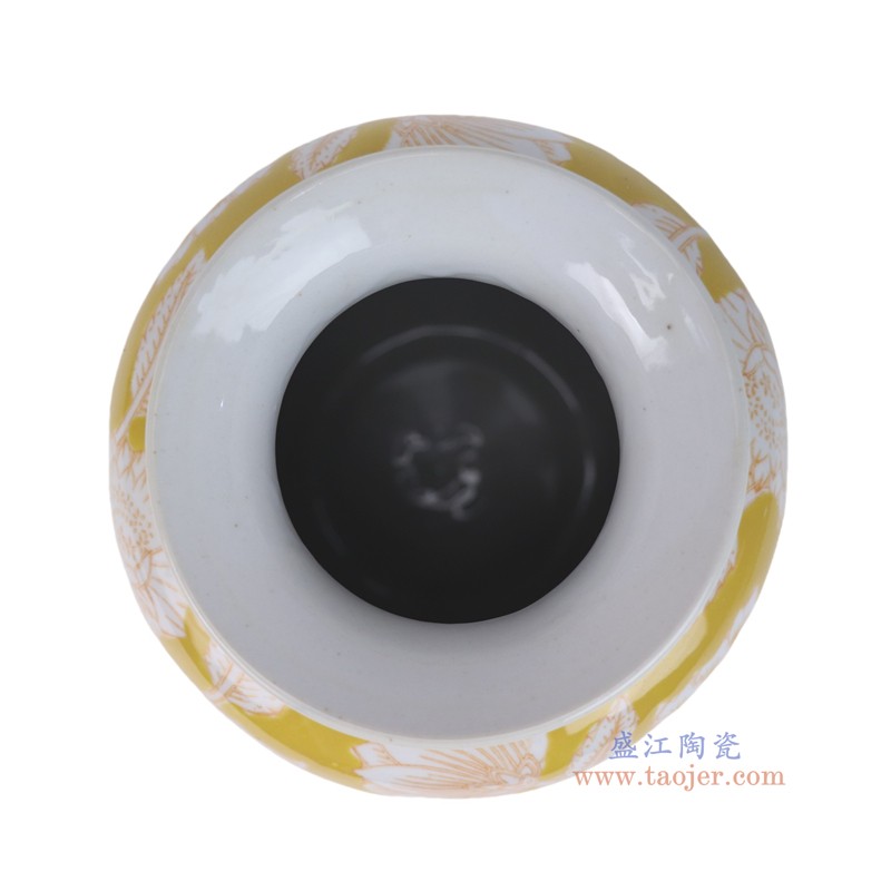 RXCD43-A-S黄底白花叶纹冬瓜瓶小号