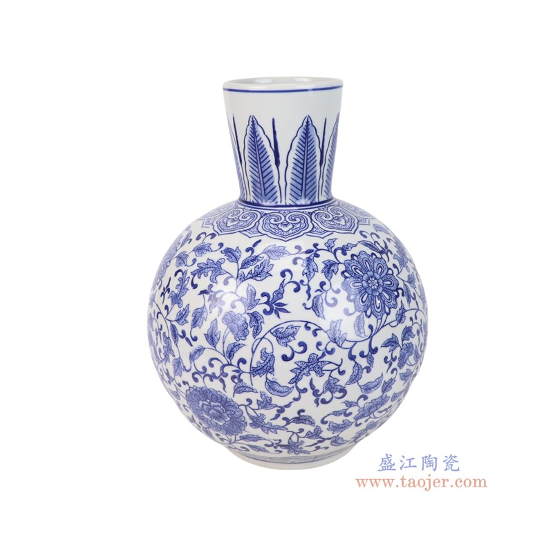 RXCD40-A青花花叶纹天球瓶