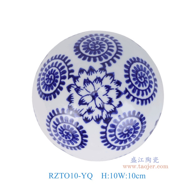 RZTO10-YO-YP-YQ-YR-YS-YT组合青花花叶纹圆球