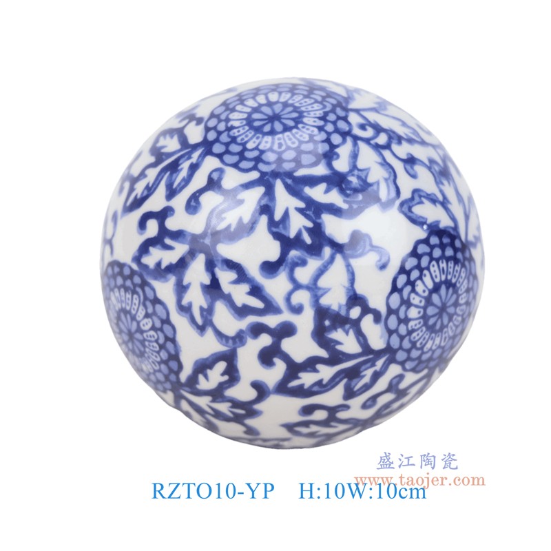 RZTO10-YO-YP-YQ-YR-YS-YT组合青花花叶纹圆球