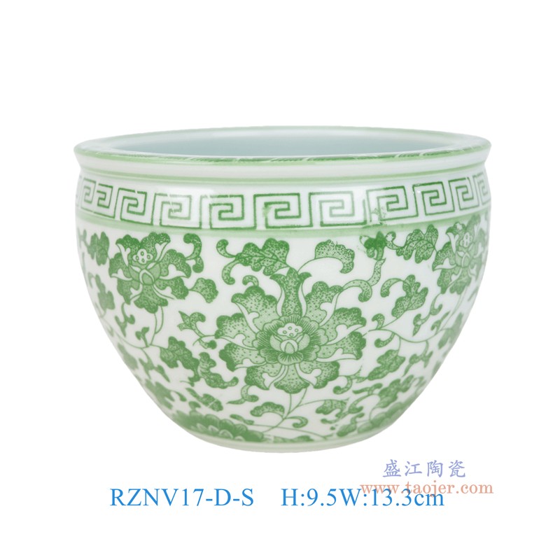 RZNV17-D-XL-L-M-S绿色缠枝莲笔洗缸四件套组合