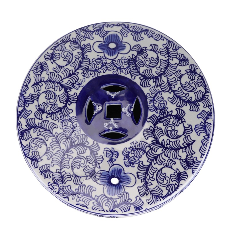 RZPZ30青花串花喜字纹鼓凳凉墩