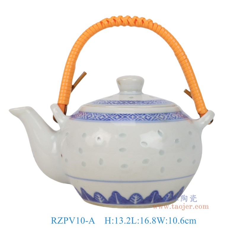 RZPV10-A 青花玲珑茶壶 