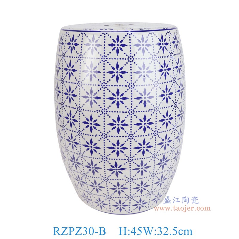 RZPZ30-B青花花点纹圆凳子凉墩