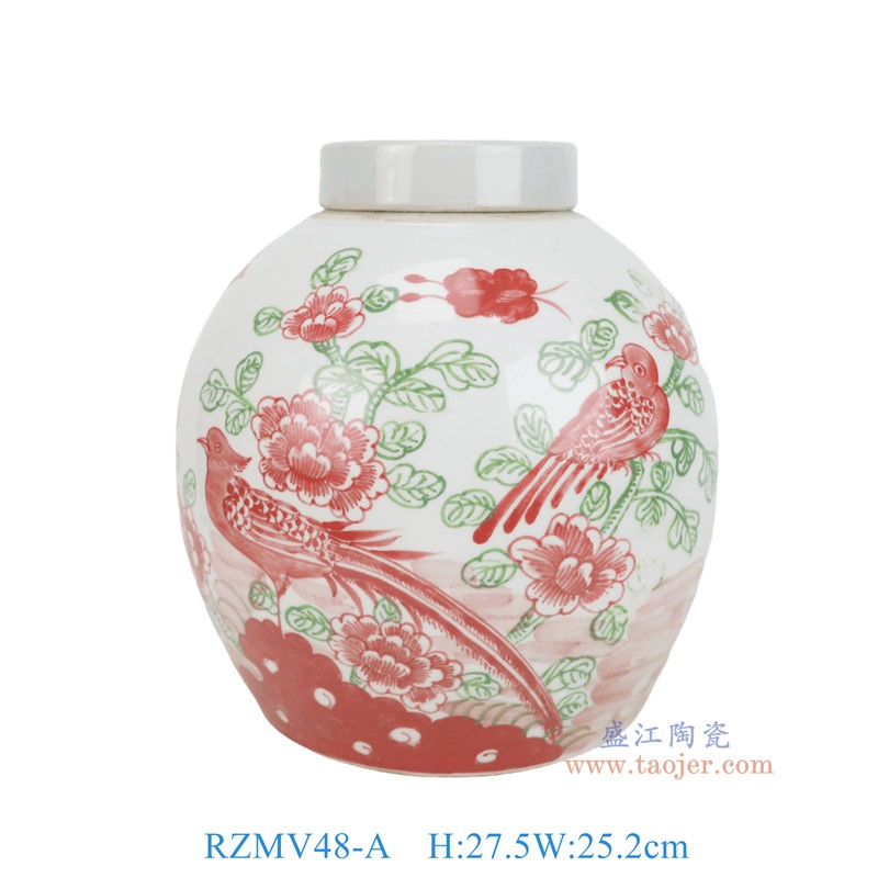 RZMV48-A斗彩花鸟眀罐