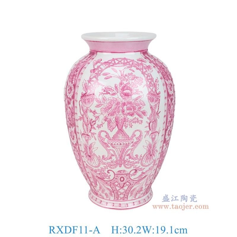RXDF11-A釉里红花叶纹冬瓜瓶
