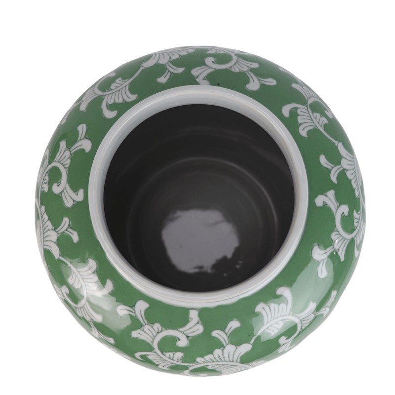 RXAE-FL11-220G绿底白花缠枝莲冬瓜瓶