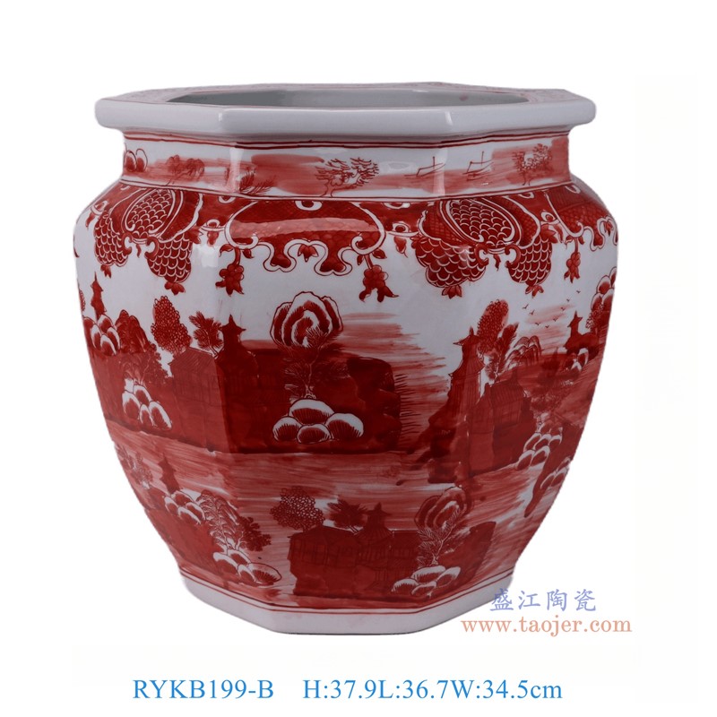 RYKB199-B红色梧桐山水缸