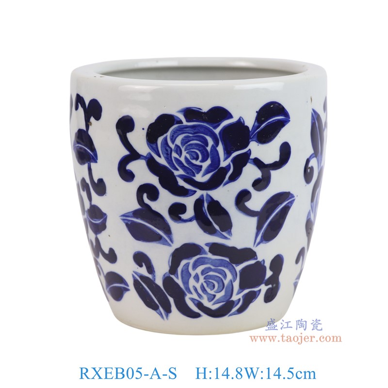RXEB05-A-S青花牡丹花盆小号
