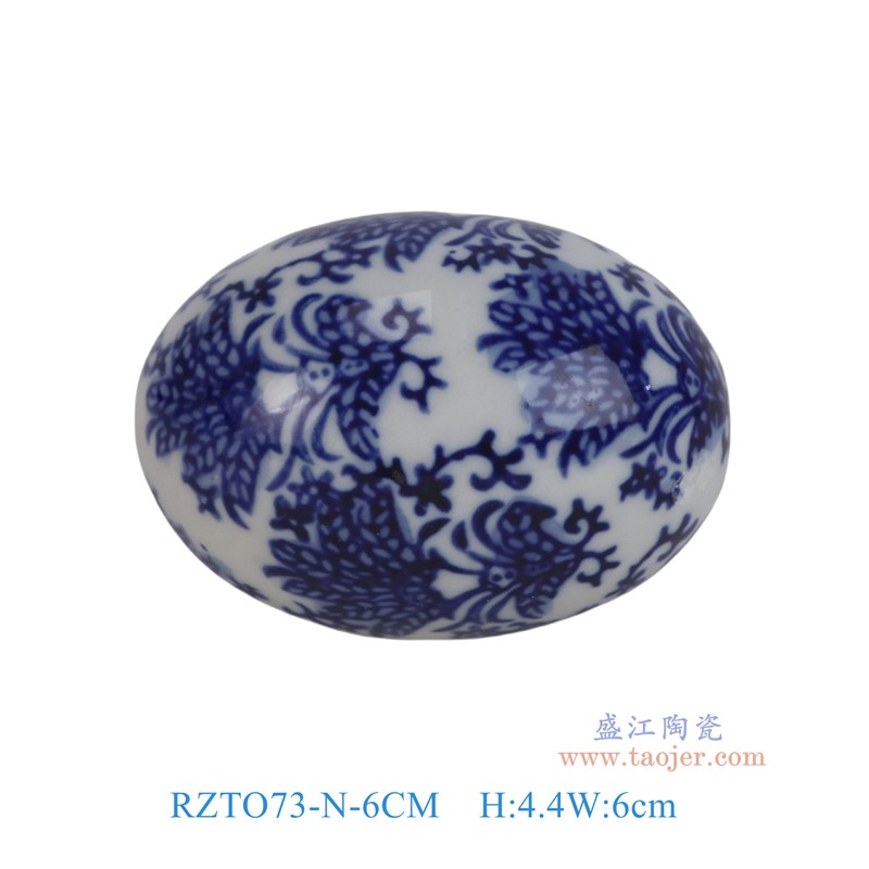 RZTO73-N-6CM6cm青花花叶纹蛋