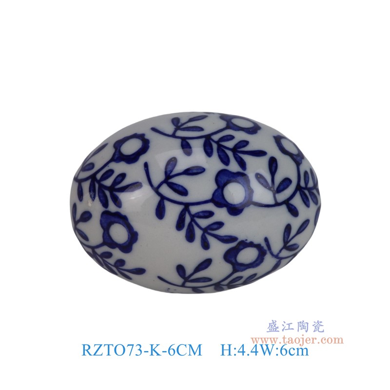 RZTO73-K-6CM6cm青花花叶纹蛋