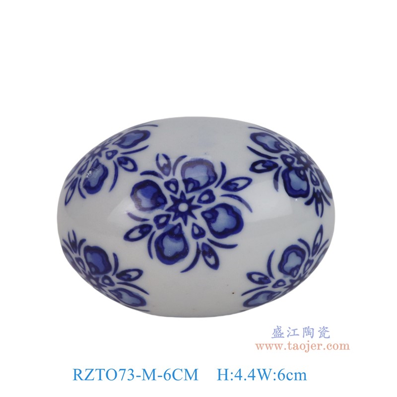 RZTO73-M-6CM6cm青花花叶纹蛋