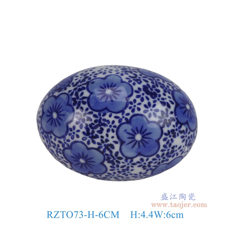 RZTO73-H-6CM6cm青花花叶纹蛋