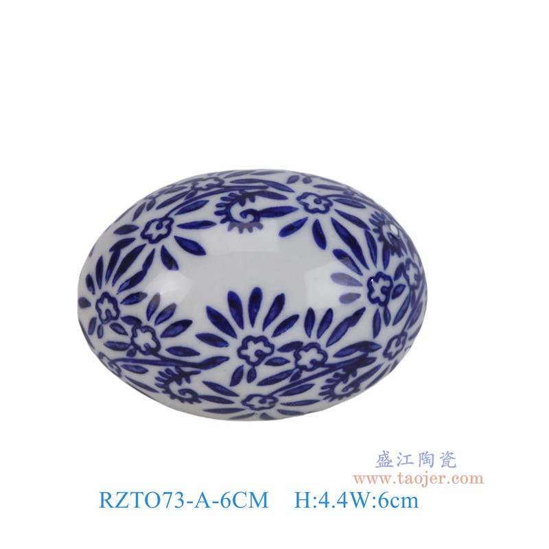 RZTO73-A-6CM6cm青花花叶纹蛋