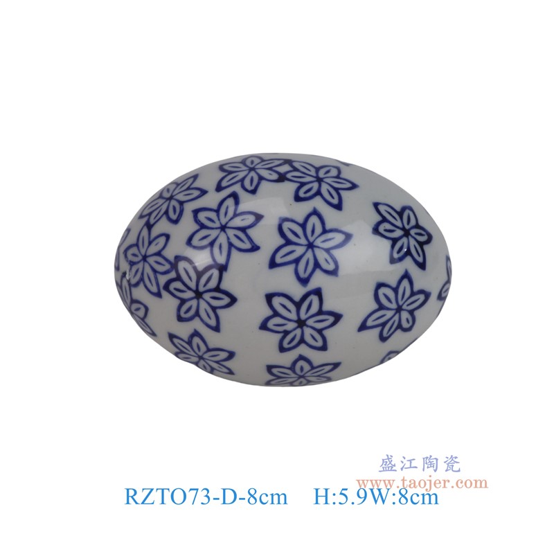RZTO73-D-8cm8cm青花花叶纹蛋