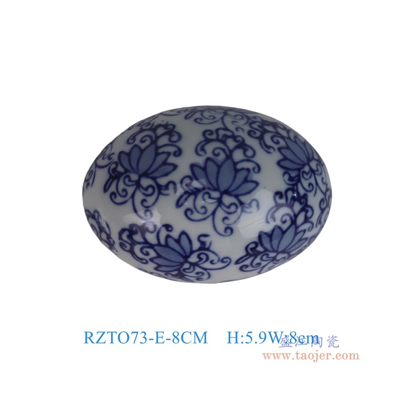 RZTO73-E-8CM8cm青花花叶纹蛋