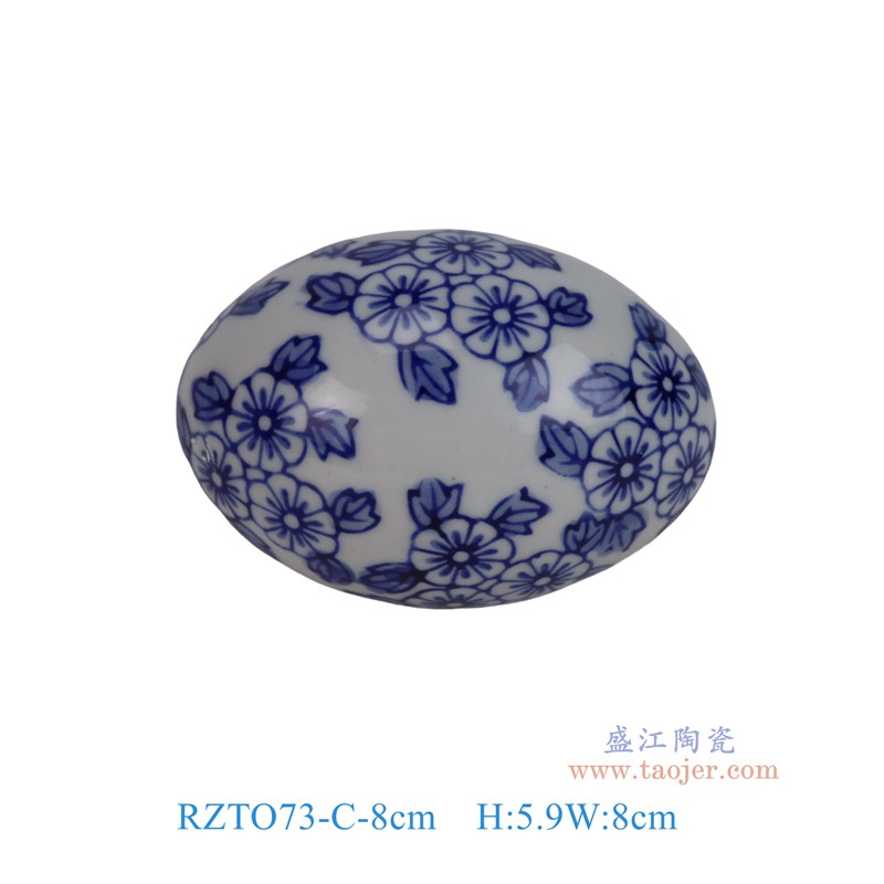RZTO73-C-8cm8cm青花花叶纹蛋