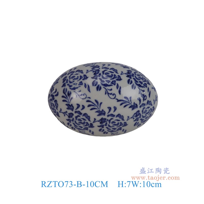 RZTO73-B-10CM10cm青花花叶纹蛋