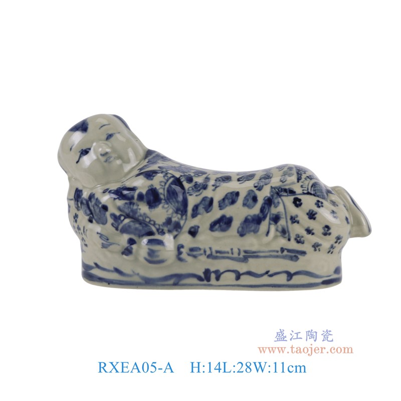 RXEA05-A  青花花卉纹雕塑娃娃孩童