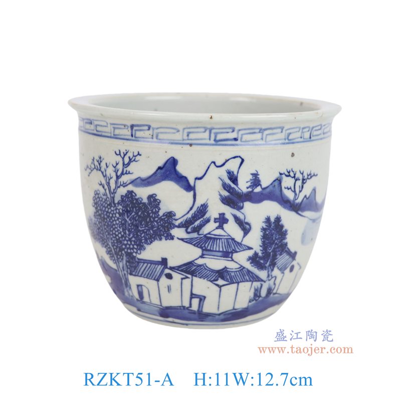RZKT51-A青花梧桐山水小缸