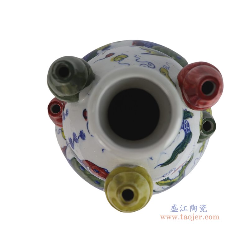 RZKJ26-A   青花斗彩鱼纹多宝葫芦瓶