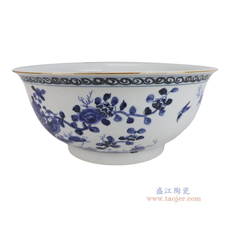 RZKJ25-A   青花花鸟大碗