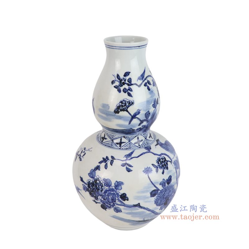 RZKJ22-A    青花花鸟葫芦瓶
