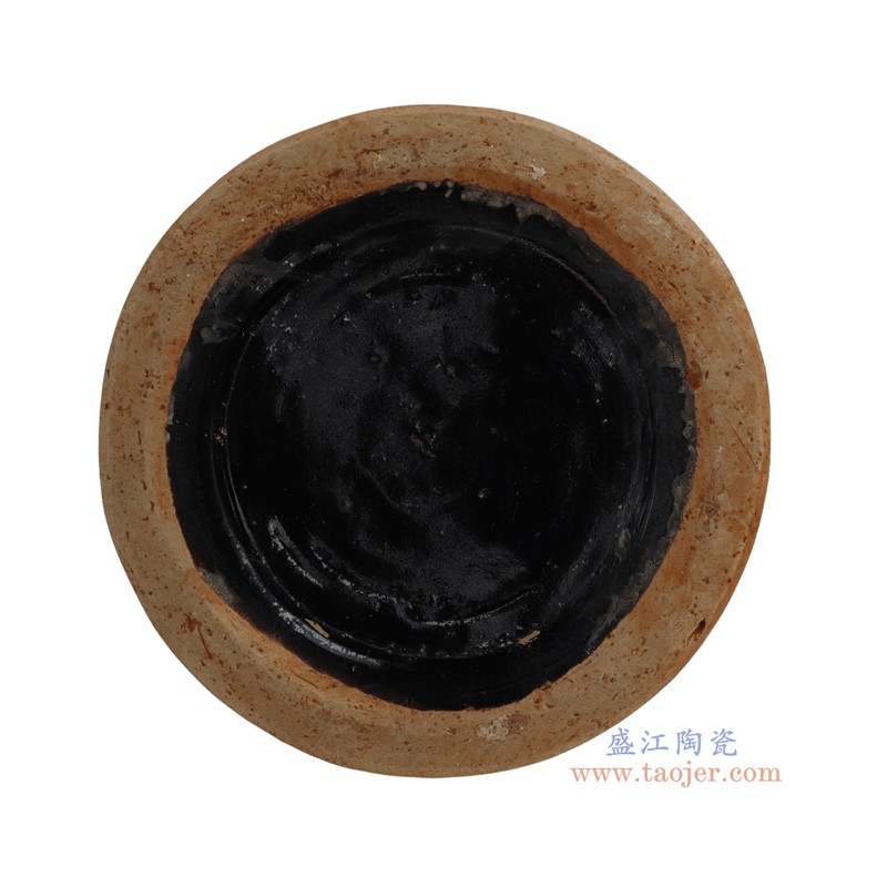 RXEO02-A_RXEO02-B  黑底红绿色树叶纹梅瓶组合图 