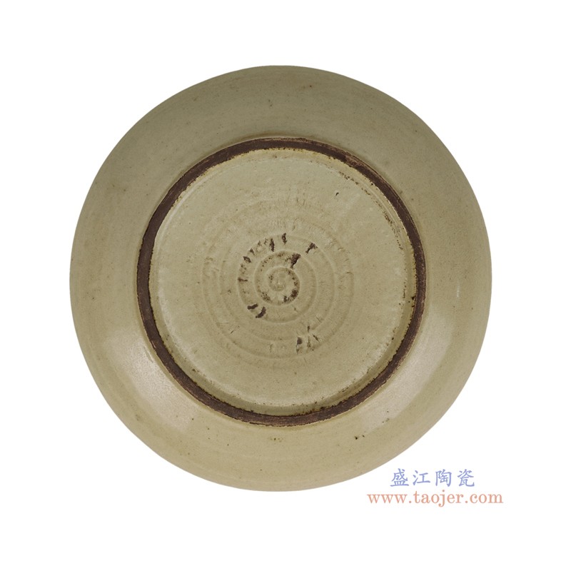 RXEN08-A 仿宋灰青釉雕刻蝴蝶纹圆盘 
