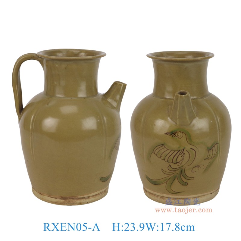 RXEN05-A仿宋灰青釉凤凰纹手提壶