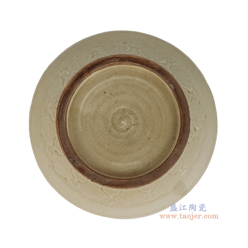 RXEN04-A 仿宋灰青釉雕刻缠枝莲盖碗盖罐 