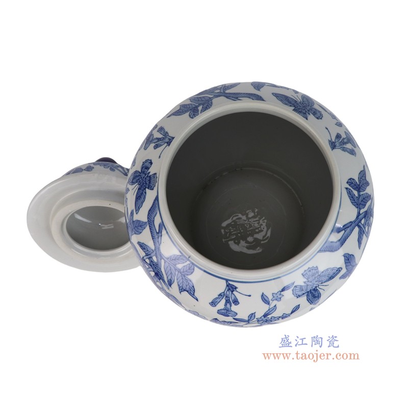 RXEM13-A  青花石榴纹将军罐
