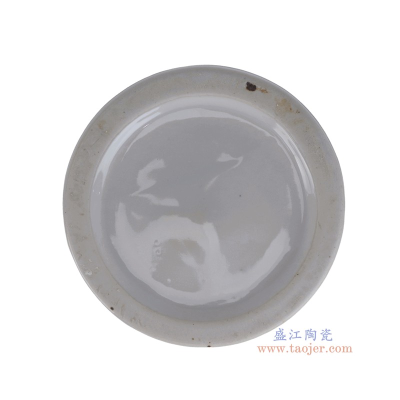 RXEM05-C  绿底白花叶纹将军罐
