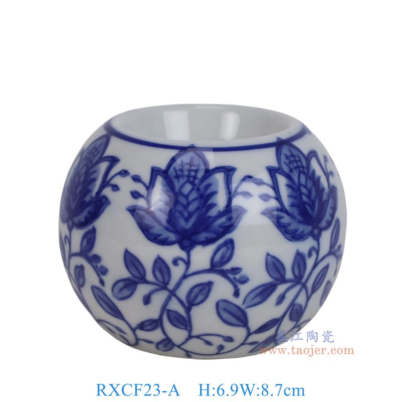 RXCF23-A青花花叶纹烛台