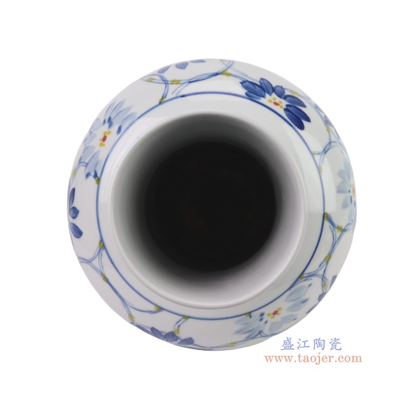 RYKB193-A   青花鎏金花叶纹花瓶