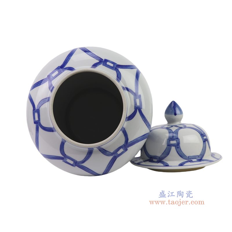 RYKB191-B   青花圆圈纹将军罐