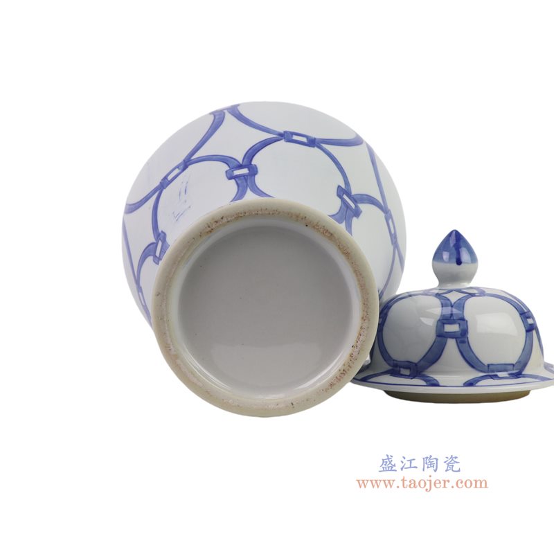 RYKB191-B   青花圆圈纹将军罐