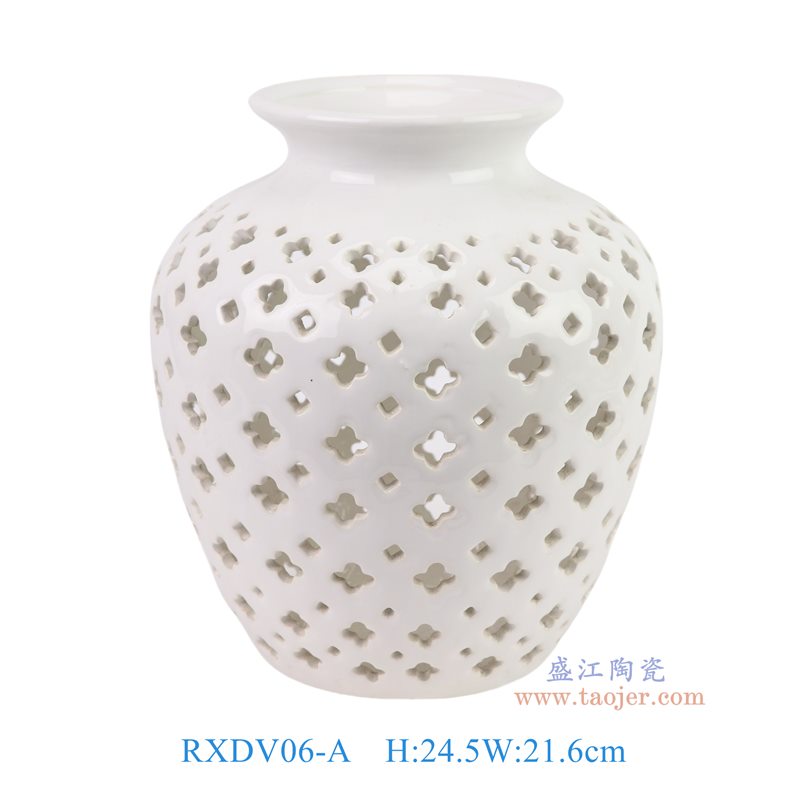 RXDV06-A   白色镂空10寸反口花瓶 