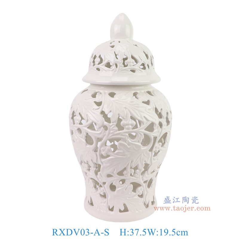 RXDV03-A-S白色镂空14寸枫叶将军罐小号