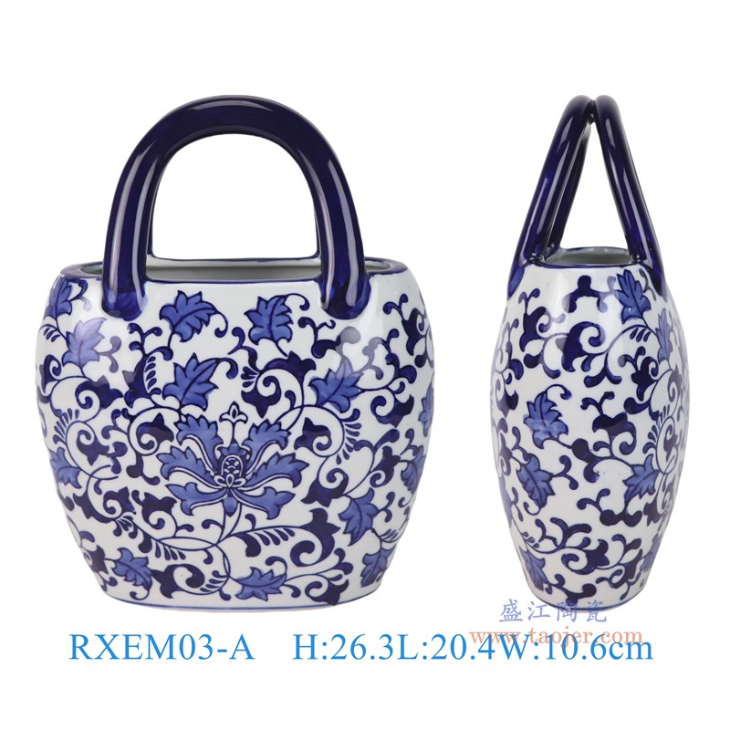 RXEM03-A青花缠枝莲花篮